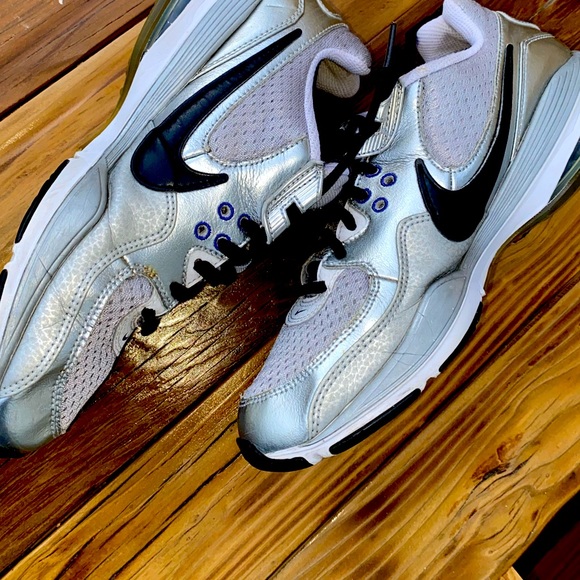 Retro Metallic Silver Air Team Training Nikes sz 7 - Picture 8 of 12